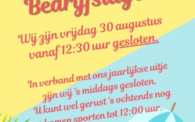 30 augustus Praktijkuitje (’s middags gesloten)