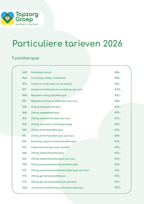 Tarieven 2026